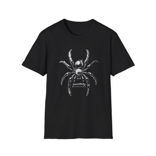 Spider Graphic T-Shirt — Black Skull Spider Illustration Tee - Estrella & The Stars