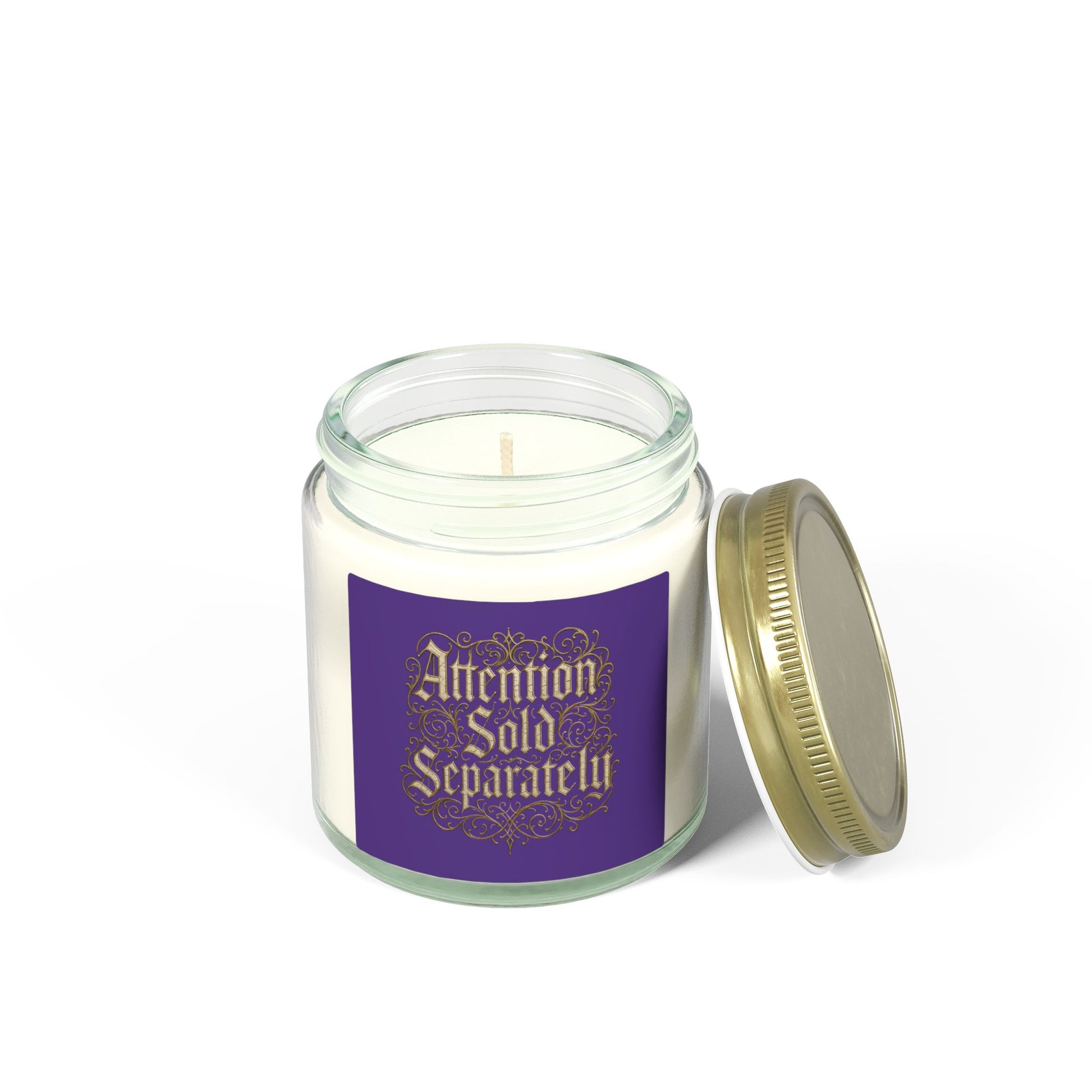 Coconut Apricot Scented Candle (4oz/9oz) — "Attention Sold Separately" Decorative Jar - Estrella & The Stars