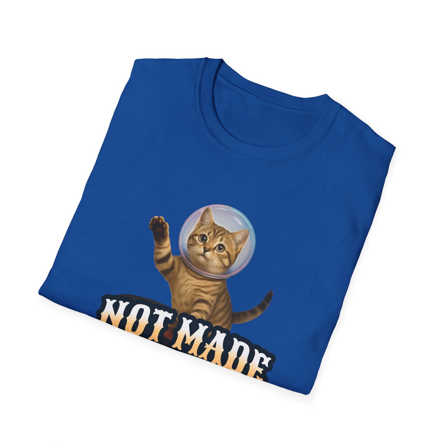 Cat Astronaut T-Shirt — "Not Made 2 Fit In" Retro Space Cat Tee - Estrella & The Stars