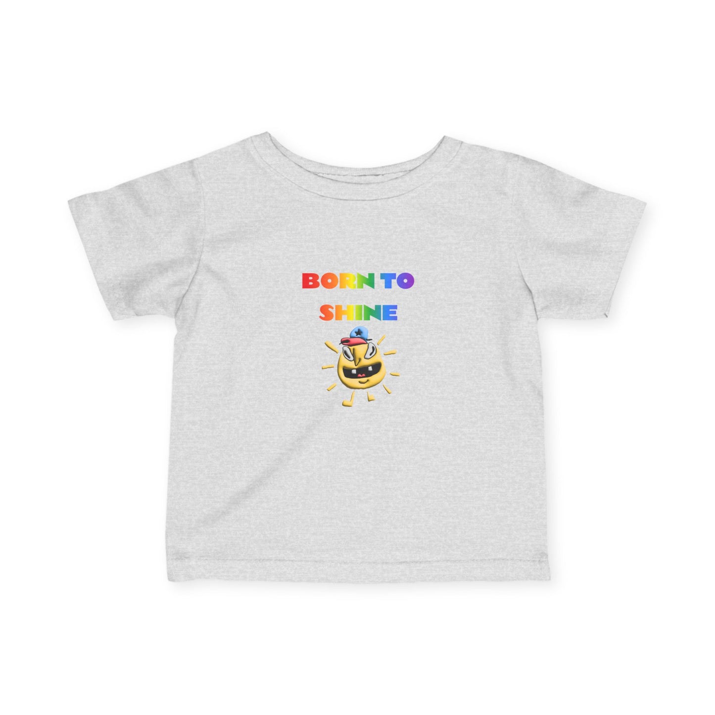 Infant Tee — "Born to Shine" Rainbow Emoji Baby Shirt - Estrella & The Stars