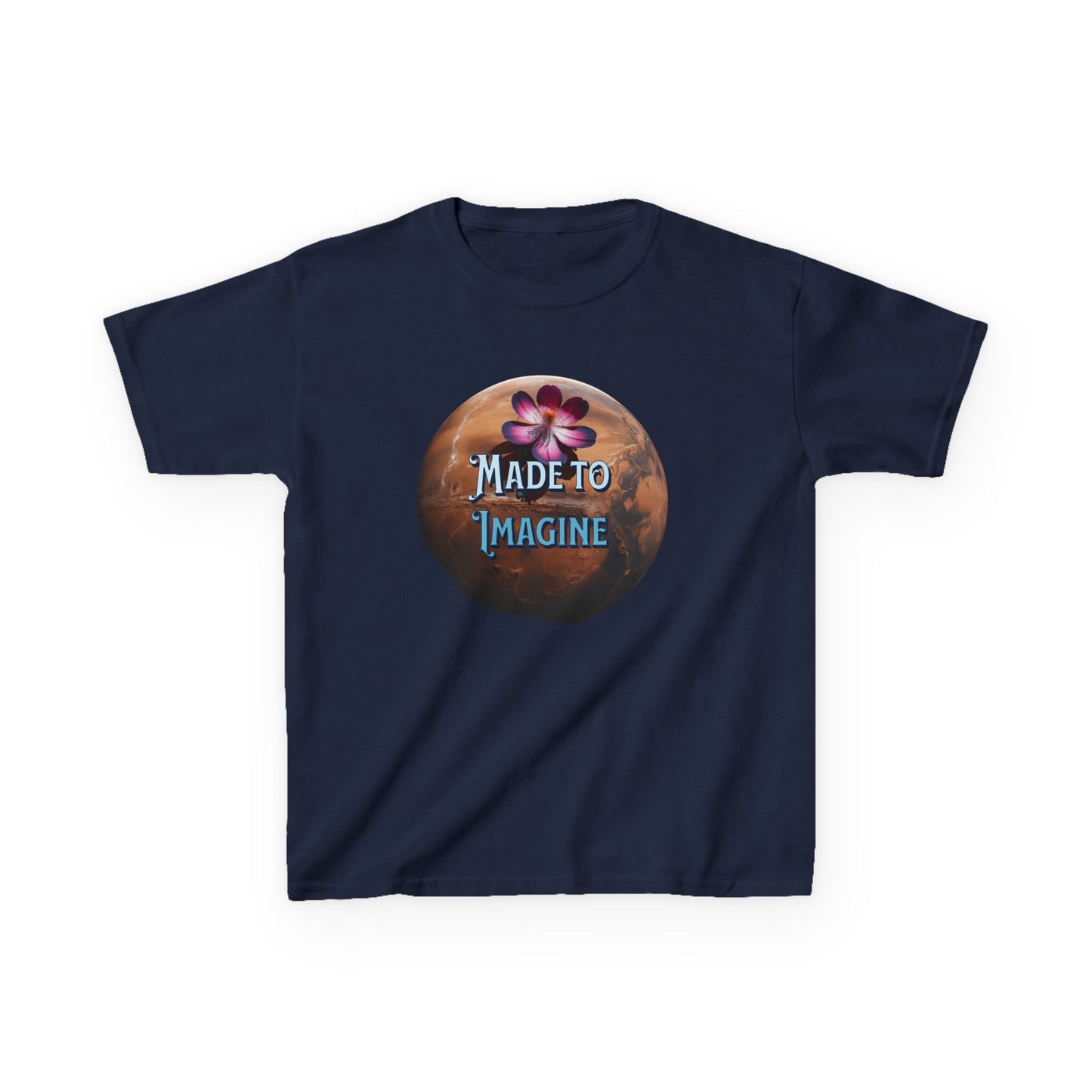 Kids Tee — "Made to Imagine" Galaxy Flower Graphic - Estrella & The Stars