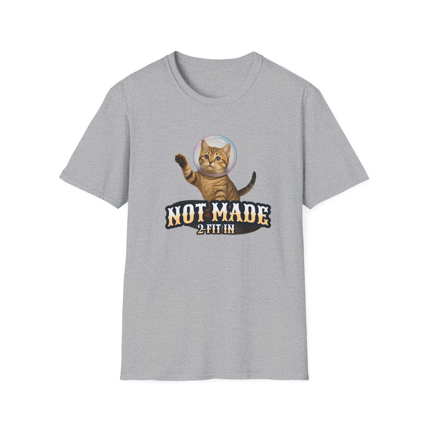 Cat Astronaut T-Shirt — "Not Made 2 Fit In" Retro Space Cat Tee - Estrella & The Stars