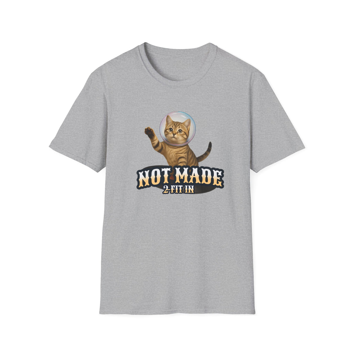 Cat Astronaut T-Shirt — "Not Made 2 Fit In" Retro Space Cat Tee - Estrella & The Stars