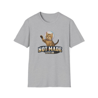 Cat Astronaut T-Shirt — "Not Made 2 Fit In" Retro Space Cat Tee - Estrella & The Stars