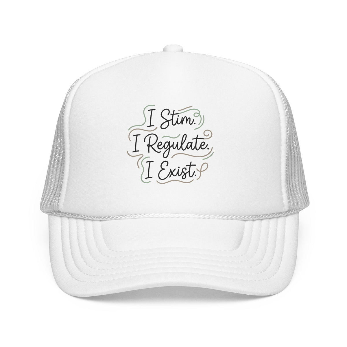 Abstract Ocean Wave Trucker Hat — Nautical Foam Mesh Cap - Estrella & The Stars