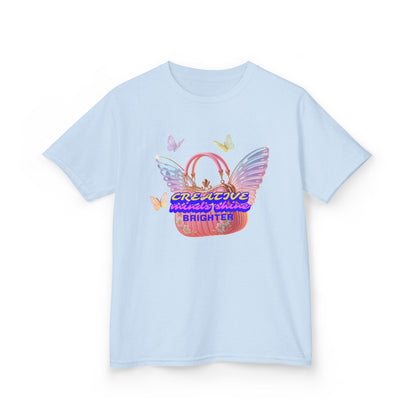 Kids Tee — "Everything Is Going To Shine Brighter" Butterfly Wings Graphic - Estrella & The Stars