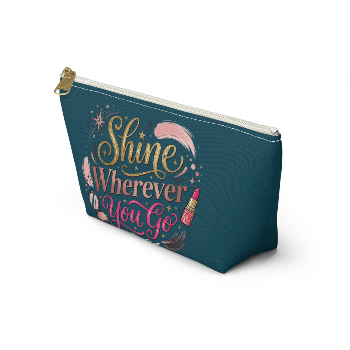 Cosmetic Pouch — “Shine Wherever You Go” Makeup Bag (Personalizable) - Estrella & The Stars