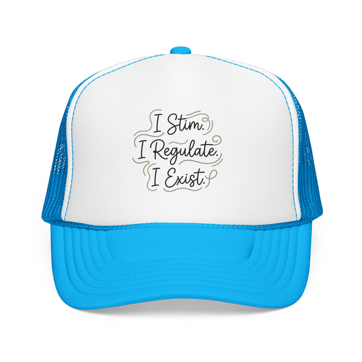 Abstract Ocean Wave Trucker Hat — Nautical Foam Mesh Cap - Estrella & The Stars