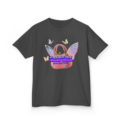 Kids Tee — "Everything Is Going To Shine Brighter" Butterfly Wings Graphic - Estrella & The Stars