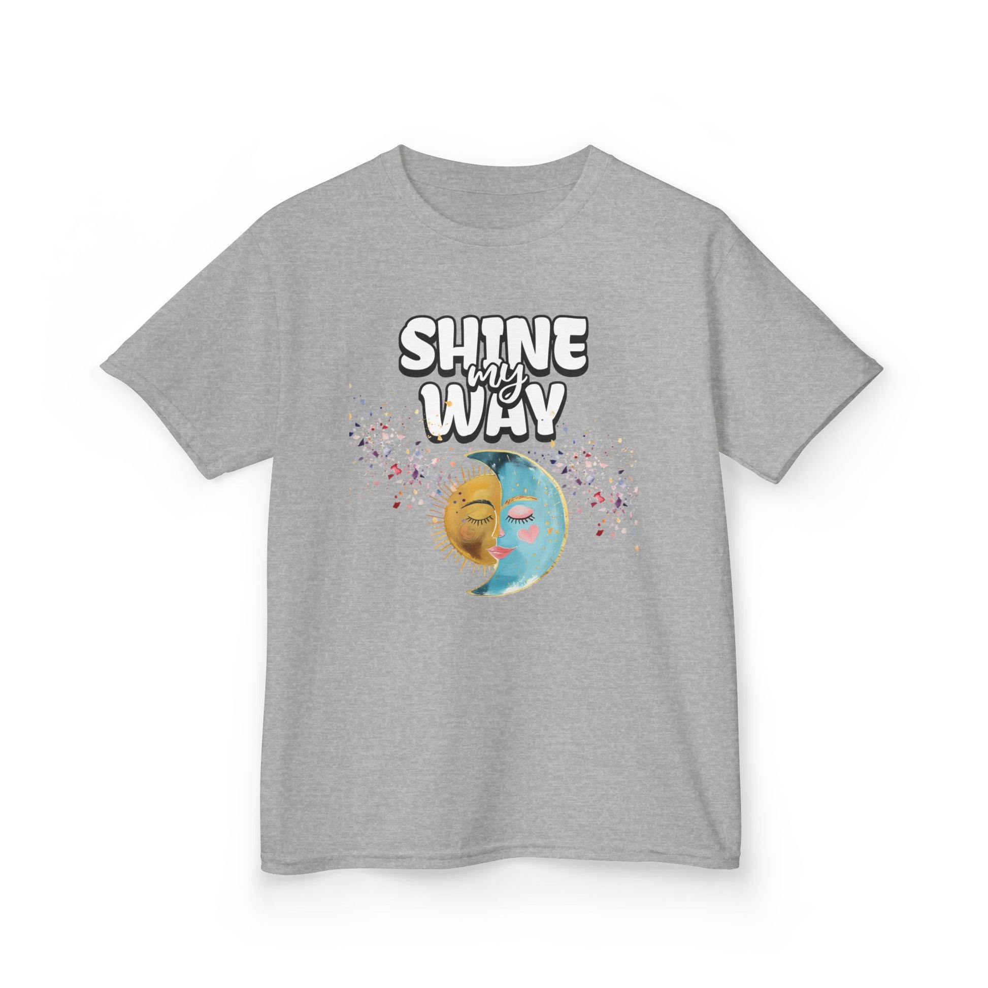 Kids Tee — "Shine Wavy" Moon & Sun Cute Graphic Shirt - Estrella & The Stars