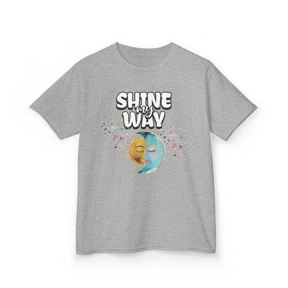 Kids Tee — "Shine Wavy" Moon & Sun Cute Graphic Shirt - Estrella & The Stars