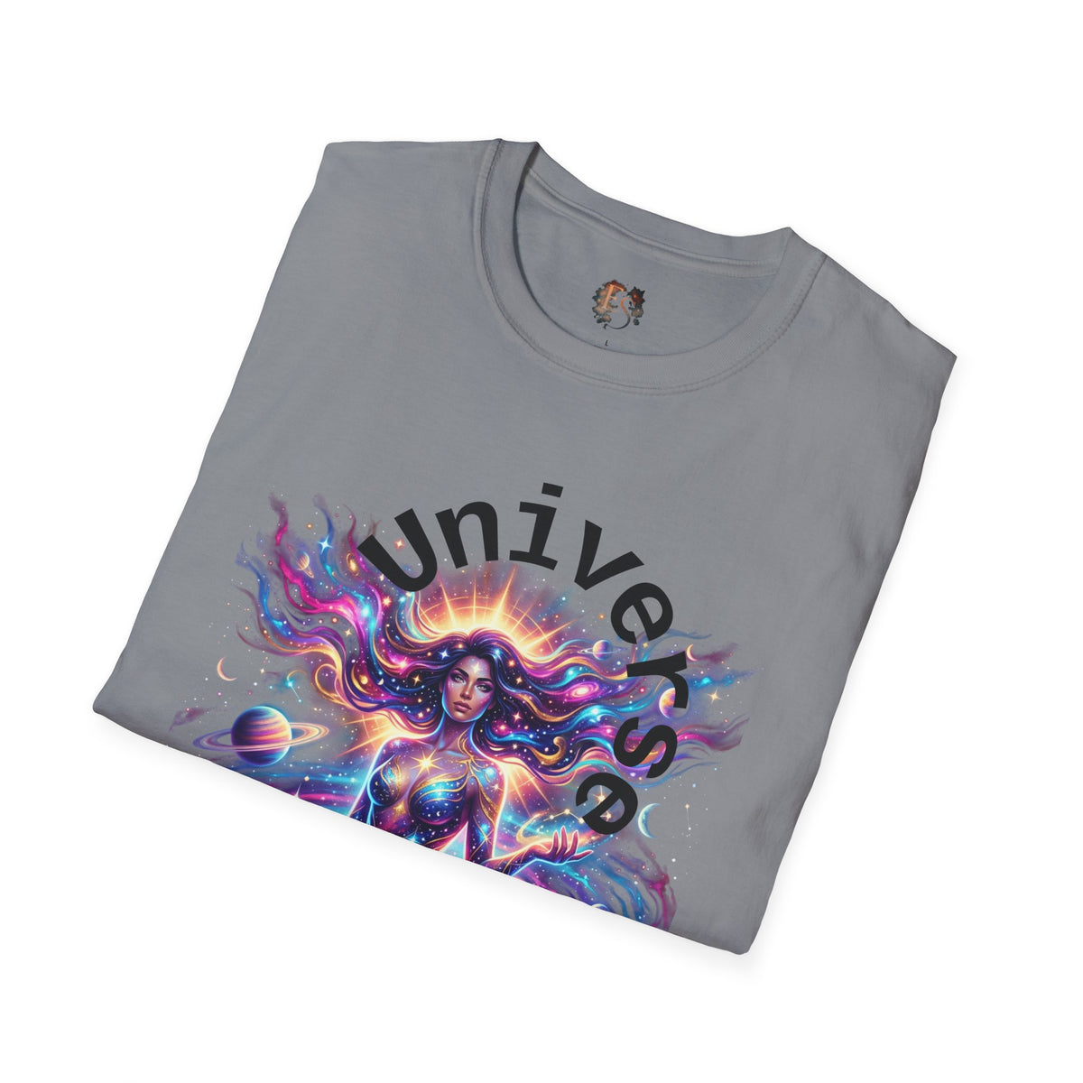 Galaxy Goddess T-Shirt — "The Universe Is Her Own" Female Empowerment Tee - Estrella & The Stars
