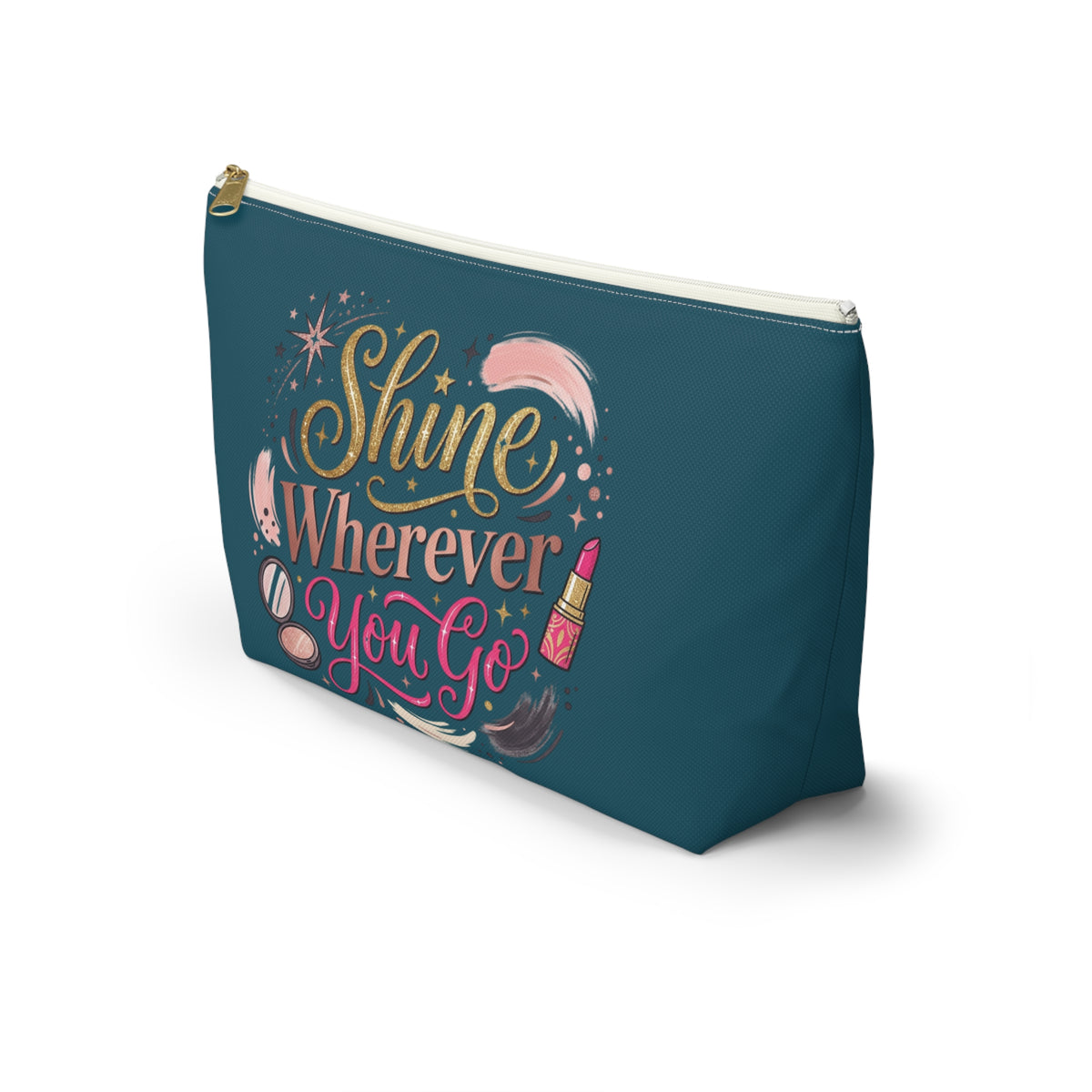 Cosmetic Pouch — “Shine Wherever You Go” Makeup Bag (Personalizable) - Estrella & The Stars