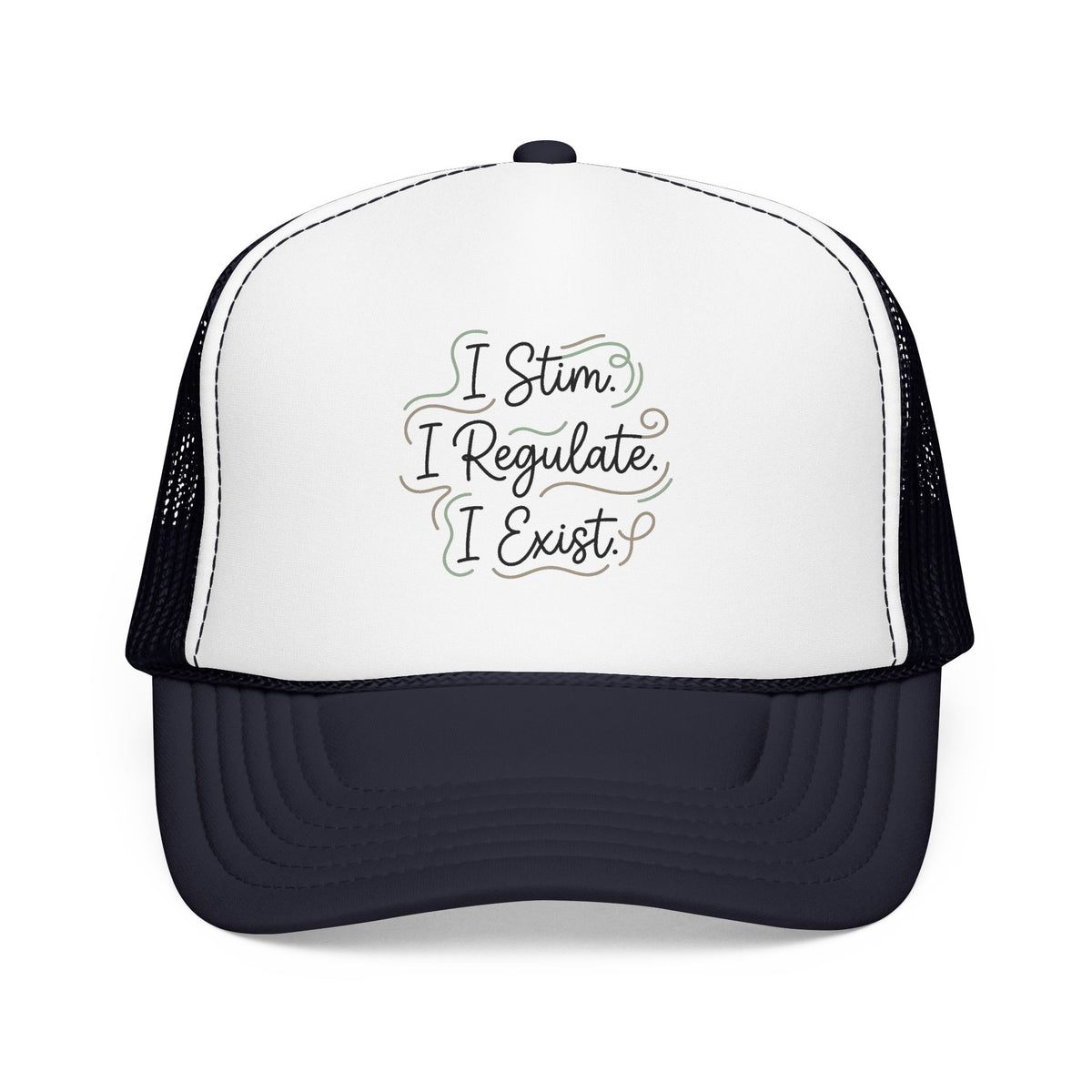 Abstract Ocean Wave Trucker Hat — Nautical Foam Mesh Cap - Estrella & The Stars