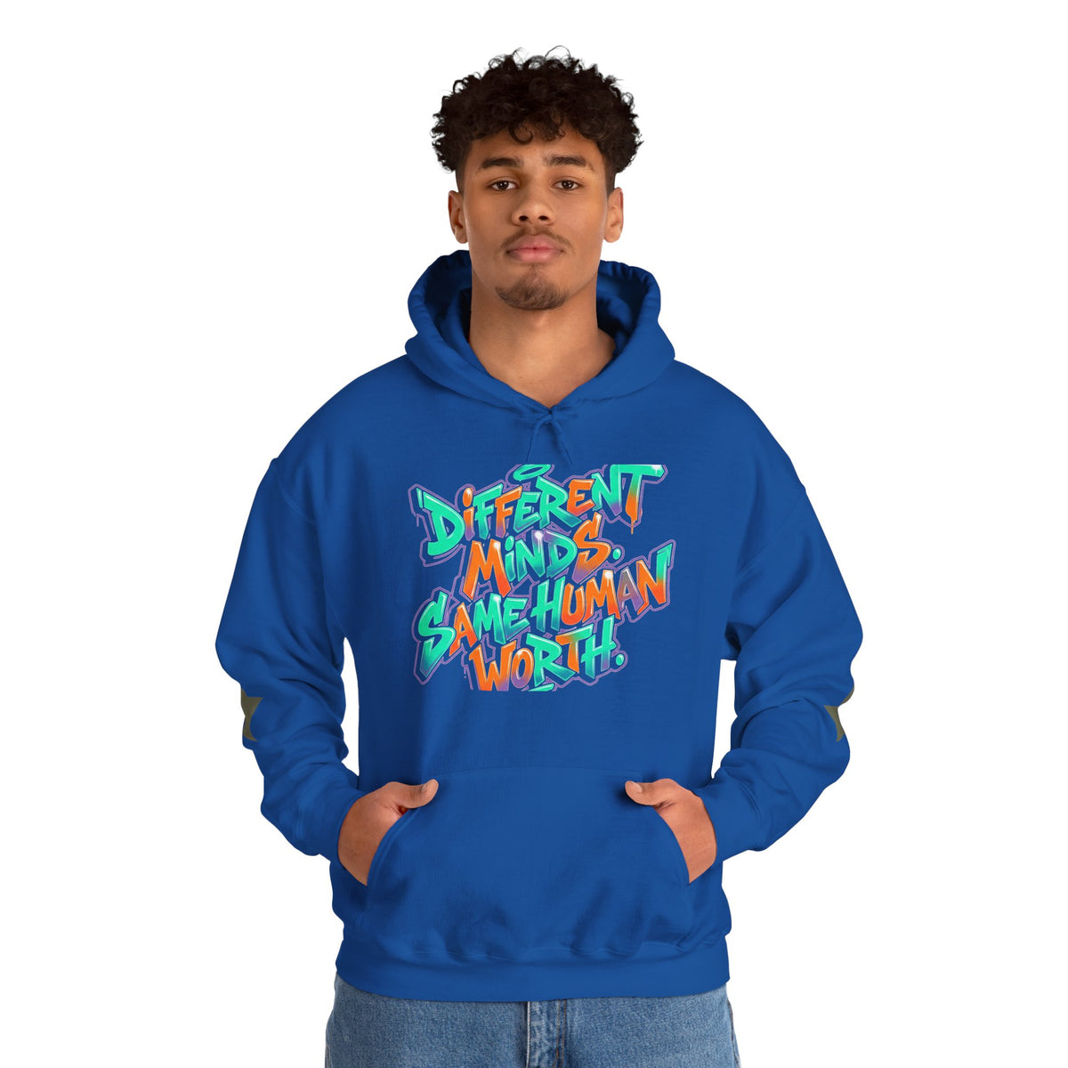 Hoodie — "Different Minds, Same Human Worth" Graffiti Streetwear Hoodie - Estrella & The Stars