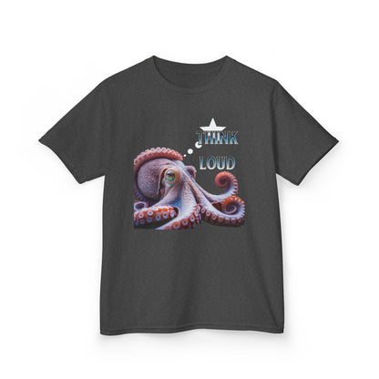 Colorful Octopus Kids Tee with Bold "Think Loud" Design - Estrella & The Stars