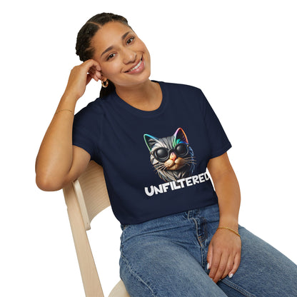 Unfiltered Cat T-Shirt — Retro Sunglasses Graphic Tee - Estrella & The Stars