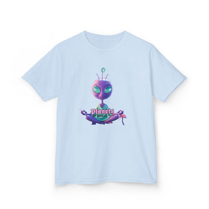 Kids Alien Graphic Tee - Cute Purple Alien "Planets" Design - Estrella & The Stars