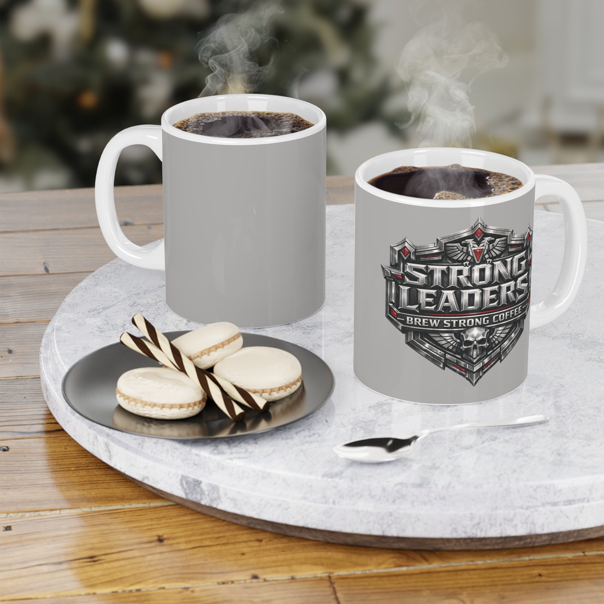 Gaming Crest Ceramic Mug – 'Steel Legends' Logo Coffee Cup (11oz/15oz/20oz) - Estrella & The Stars