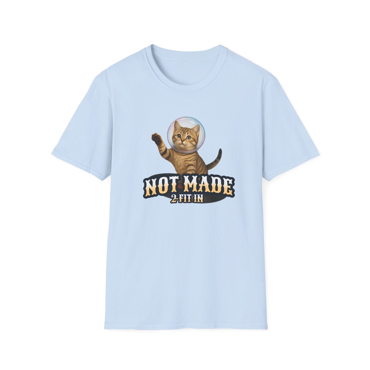 Cat Astronaut T-Shirt — "Not Made 2 Fit In" Retro Space Cat Tee - Estrella & The Stars
