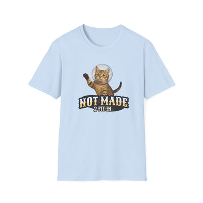 Cat Astronaut T-Shirt — "Not Made 2 Fit In" Retro Space Cat Tee - Estrella & The Stars