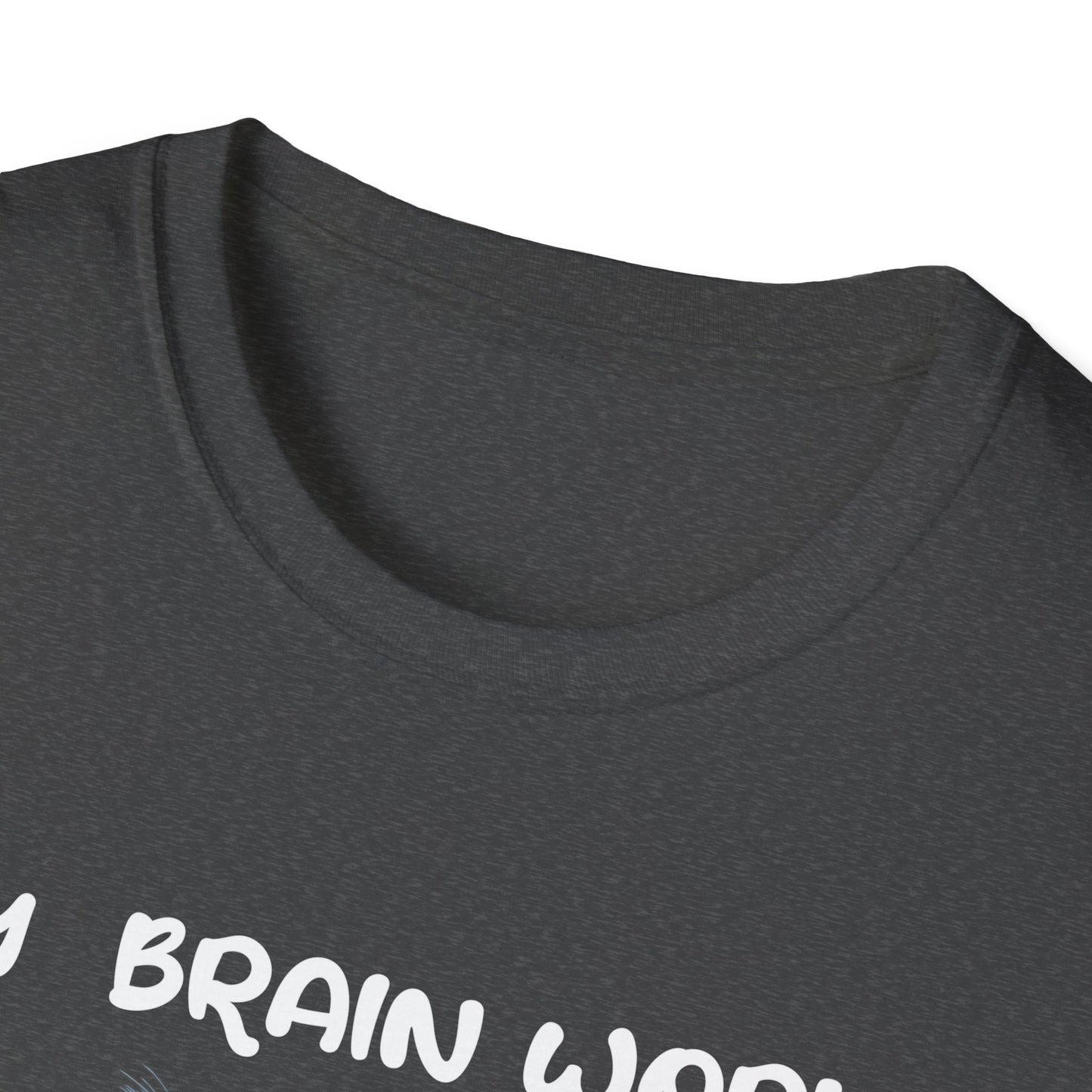 T-Shirt — "My Brain Works" Surreal Blue Creature Graphic Tee - Estrella & The Stars