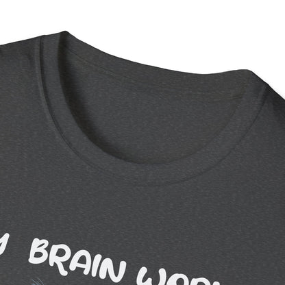 T-Shirt — "My Brain Works" Surreal Blue Creature Graphic Tee - Estrella & The Stars