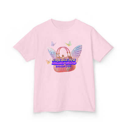 Kids Tee — "Everything Is Going To Shine Brighter" Butterfly Wings Graphic - Estrella & The Stars