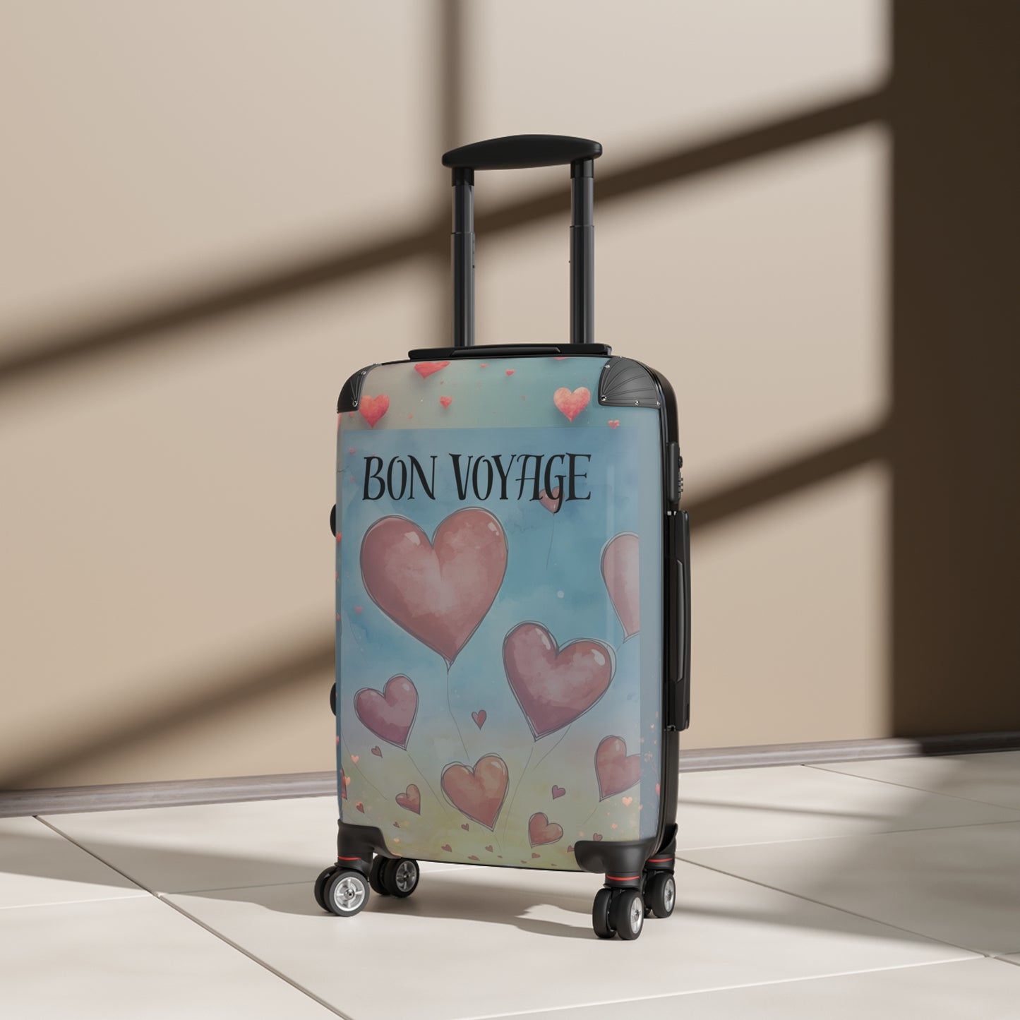 Heart Print Bon Voyage Suitcase | Adventure Bag & Gift for Travelers - Estrella & The Stars