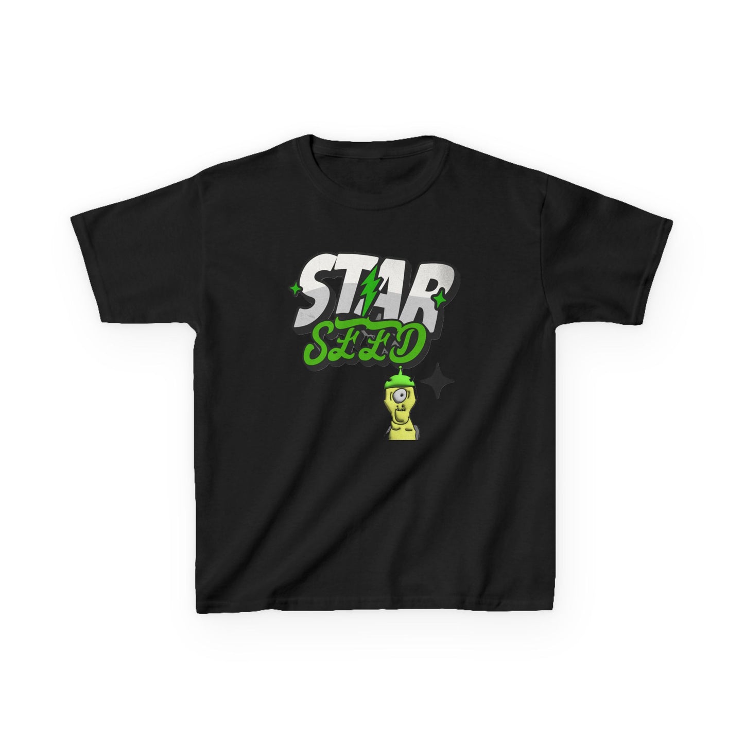 Kids T-Shirt — 'Star Seed' Green Alien Graphic Tee for Kids - Estrella & The Stars