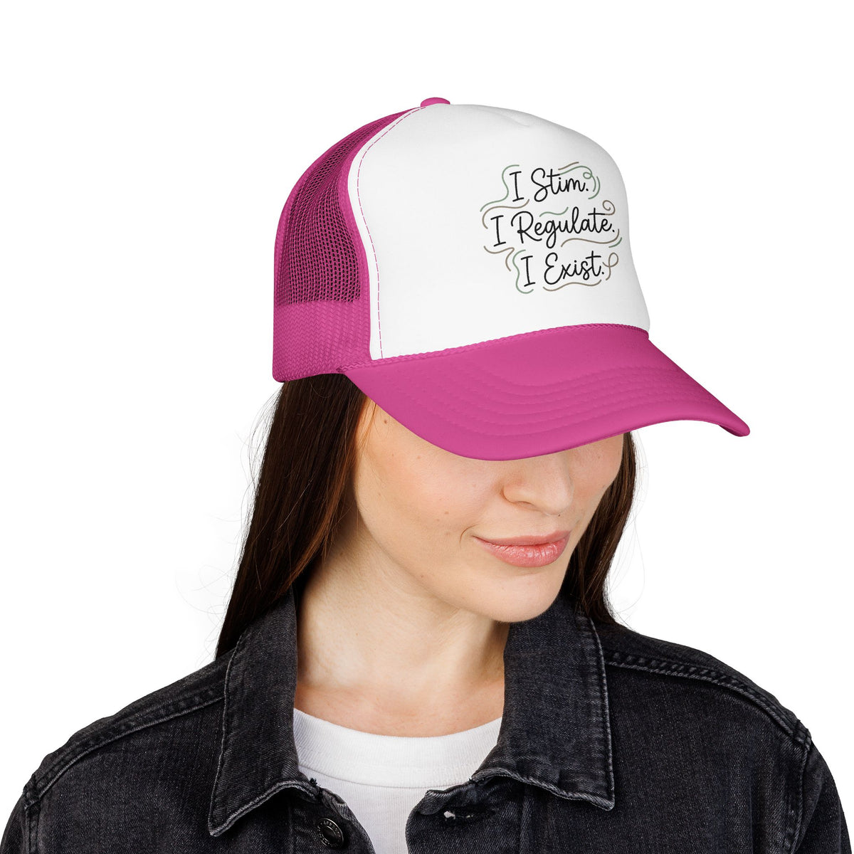 Abstract Ocean Wave Trucker Hat — Nautical Foam Mesh Cap - Estrella & The Stars
