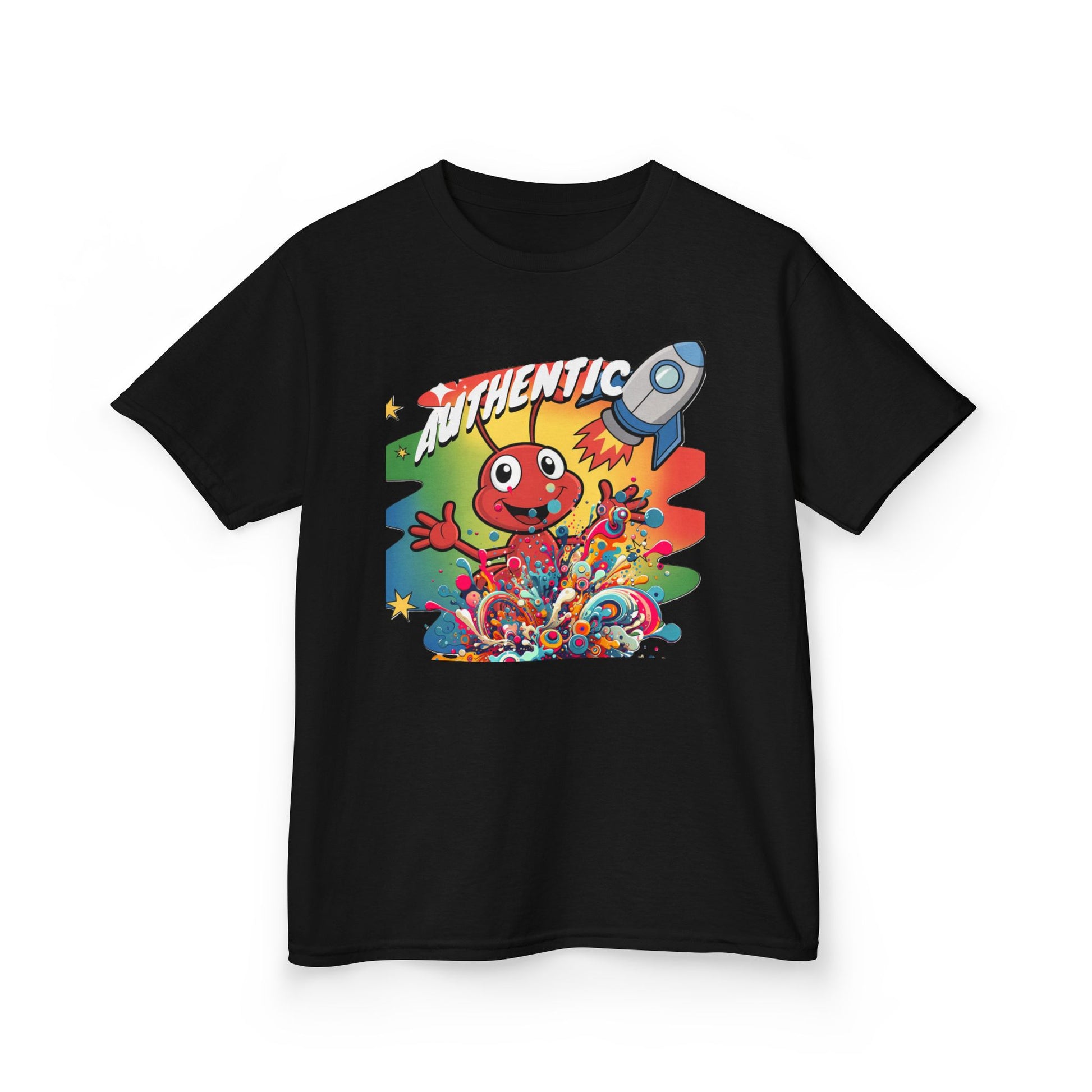 Authentic Rocket Kids T‑Shirt — Colorful Cartoon Space Monster Tee - Estrella & The Stars