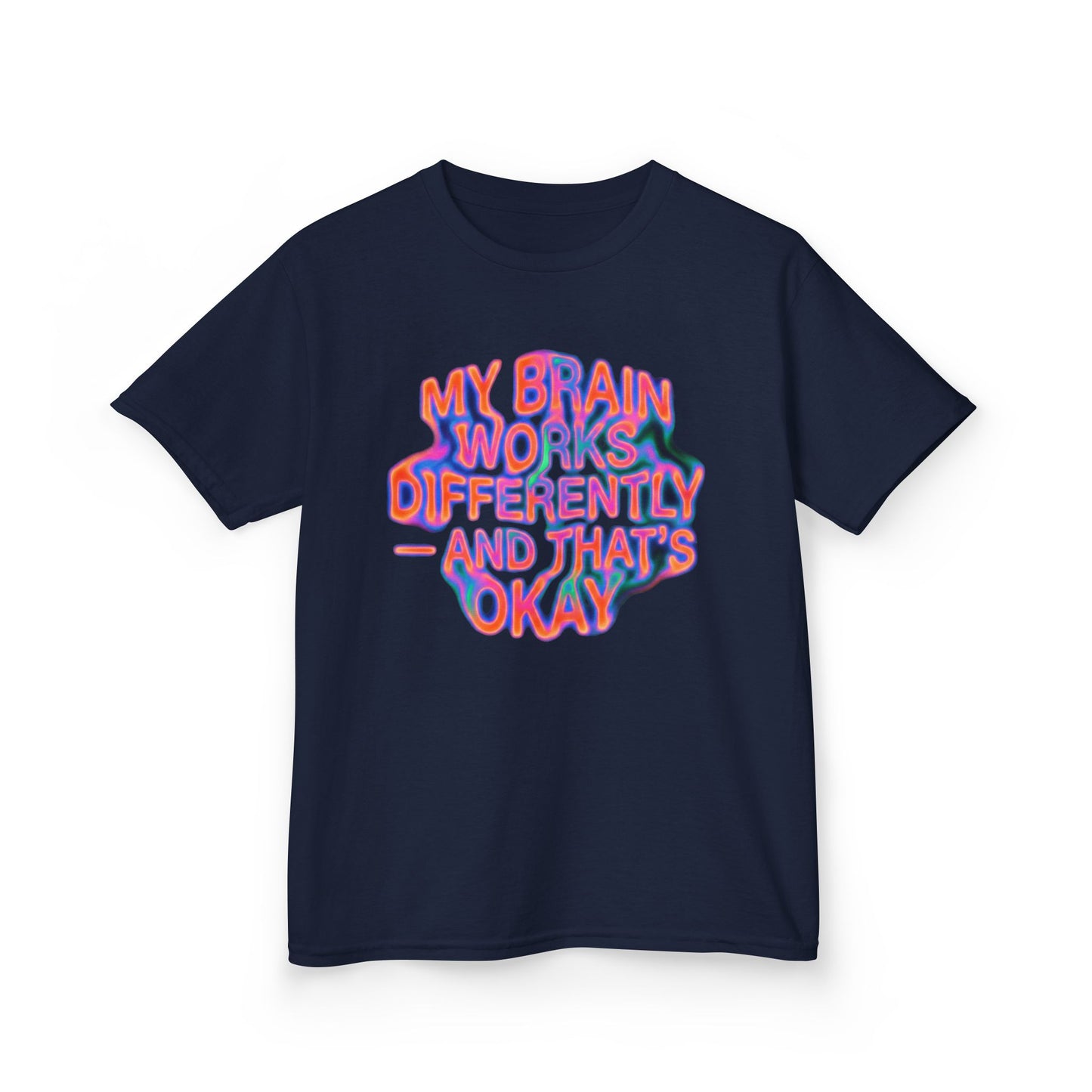 Kids Tee — "My Brain Works Differently and That’s Okay" Positive Neurodiversity Graphic - Estrella & The Stars