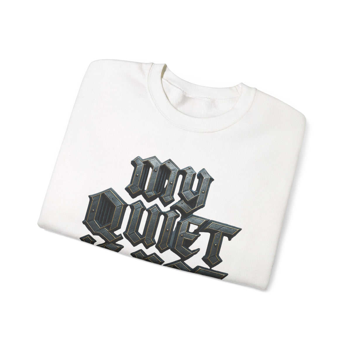 Crewneck Sweatshirt — Gothic 'My Quiet Is Not Empty' Graphic - Estrella & The Stars