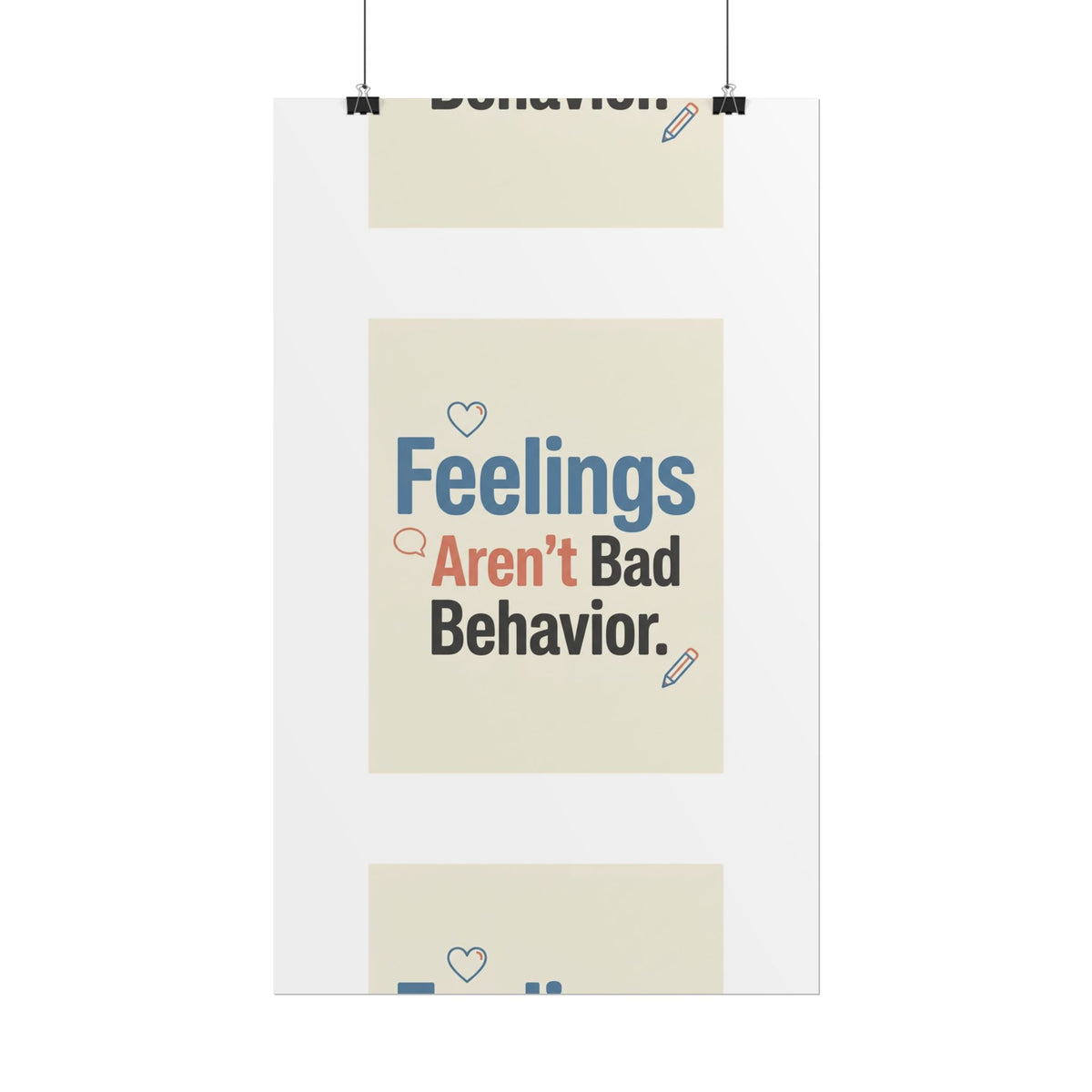Poster — "Feelings Aren't Bad Behavior" Motivational Wall Art - Estrella & The Stars
