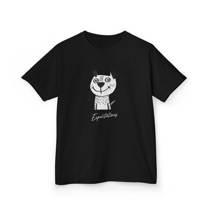 Kids Tee — Cute Cat Drawing with 'Expectations' Script - Estrella & The Stars