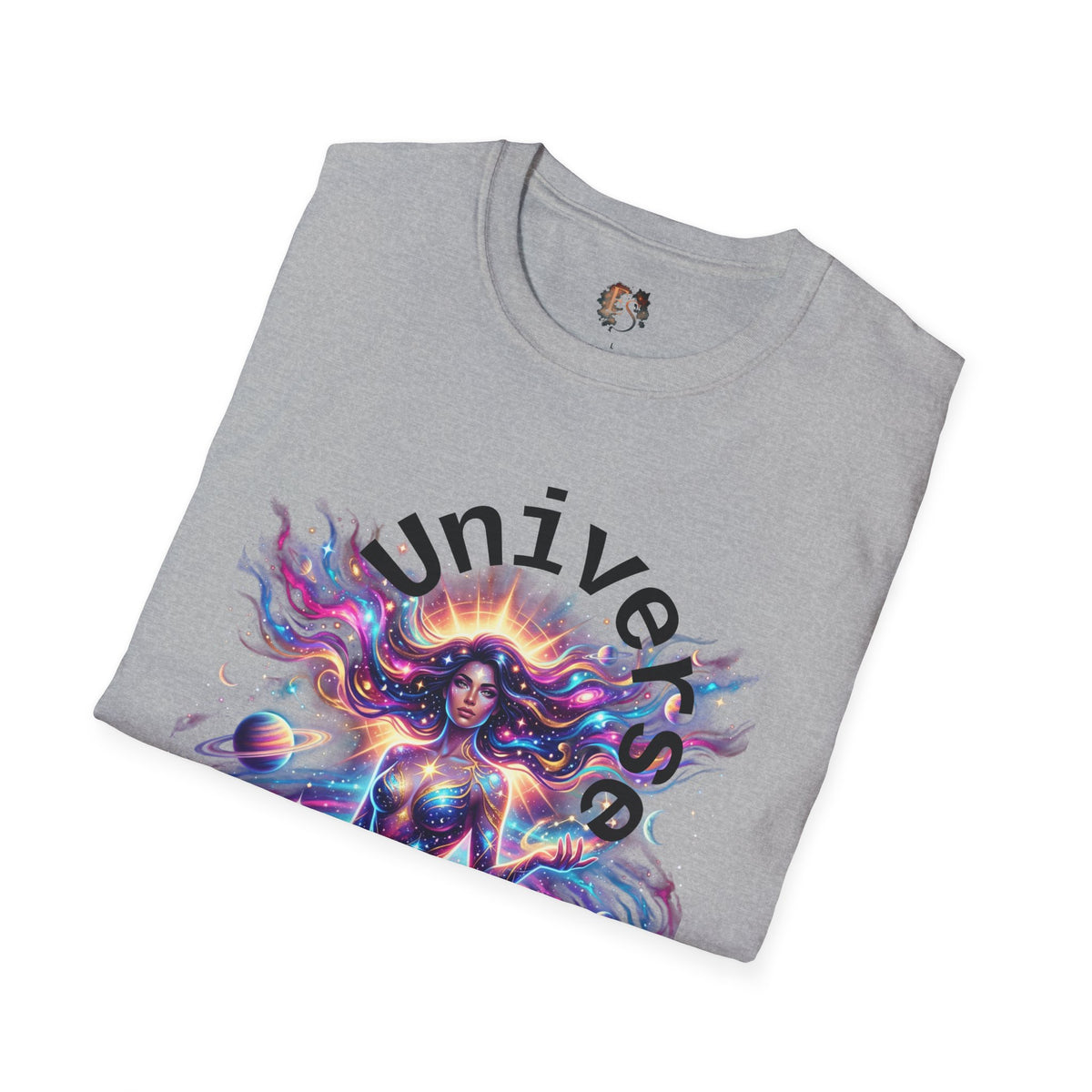 Galaxy Goddess T-Shirt — "The Universe Is Her Own" Female Empowerment Tee - Estrella & The Stars