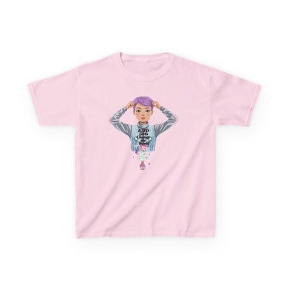 Kids Tee — 'Take The Night' Graphic Shirt with Purple - Haired Character - Estrella & The Stars
