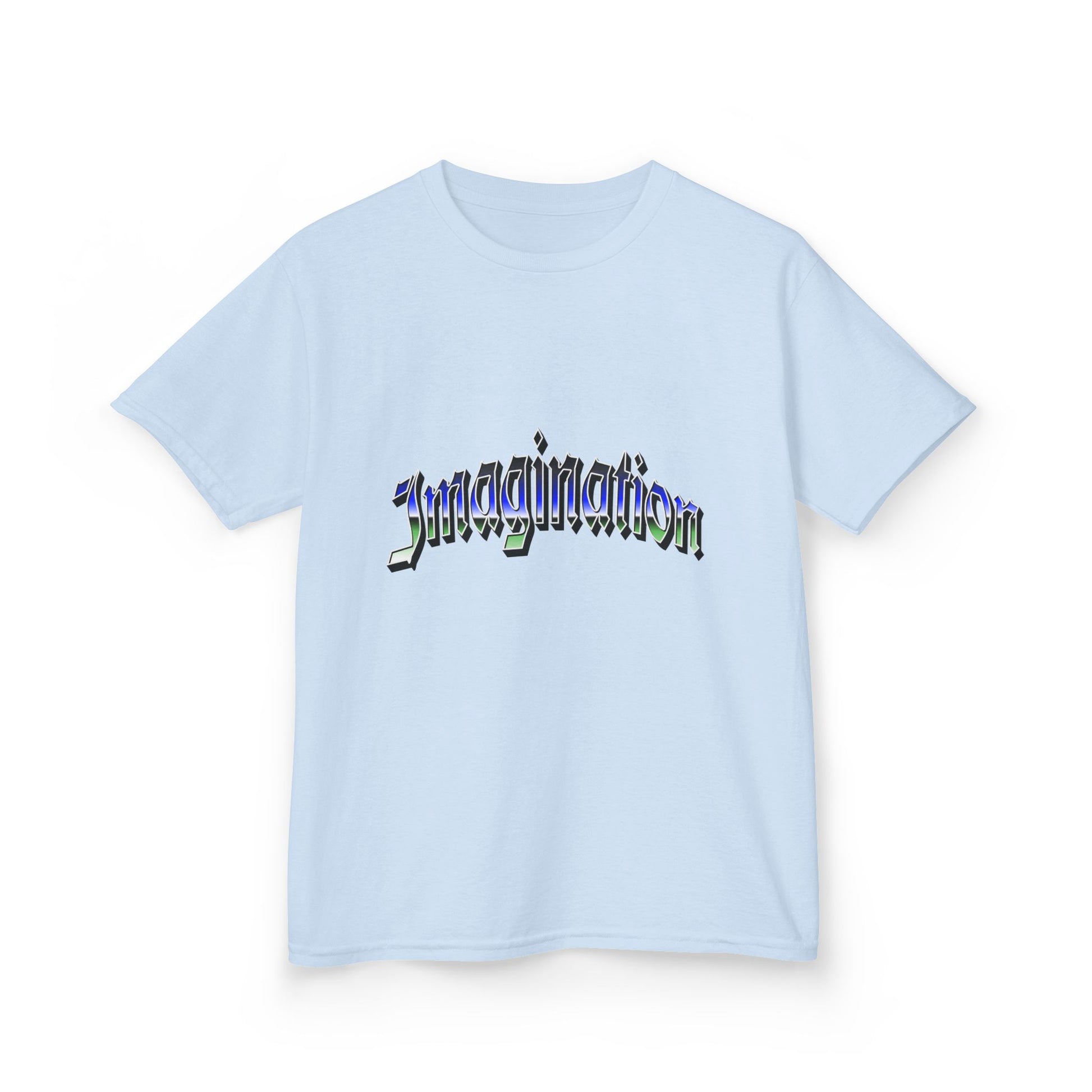 Imagination Kids T‑Shirt — Colorful Wavy Text Tee for Creative Kids - Estrella & The Stars