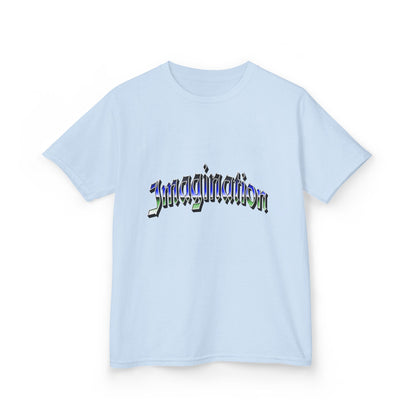 Imagination Kids T‑Shirt — Colorful Wavy Text Tee for Creative Kids - Estrella & The Stars