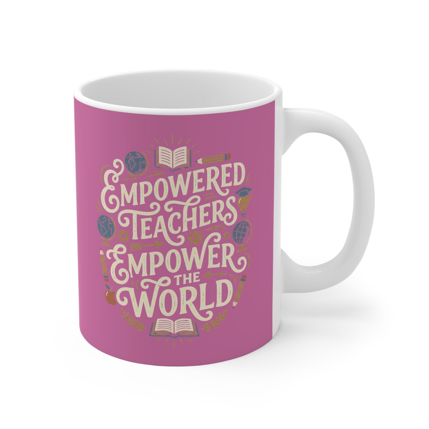 Teacher Gift Smiling Hearts Ceramic Mug – Cute Pink Love Coffee Cup (11oz/15oz/20oz) - Estrella & The Stars