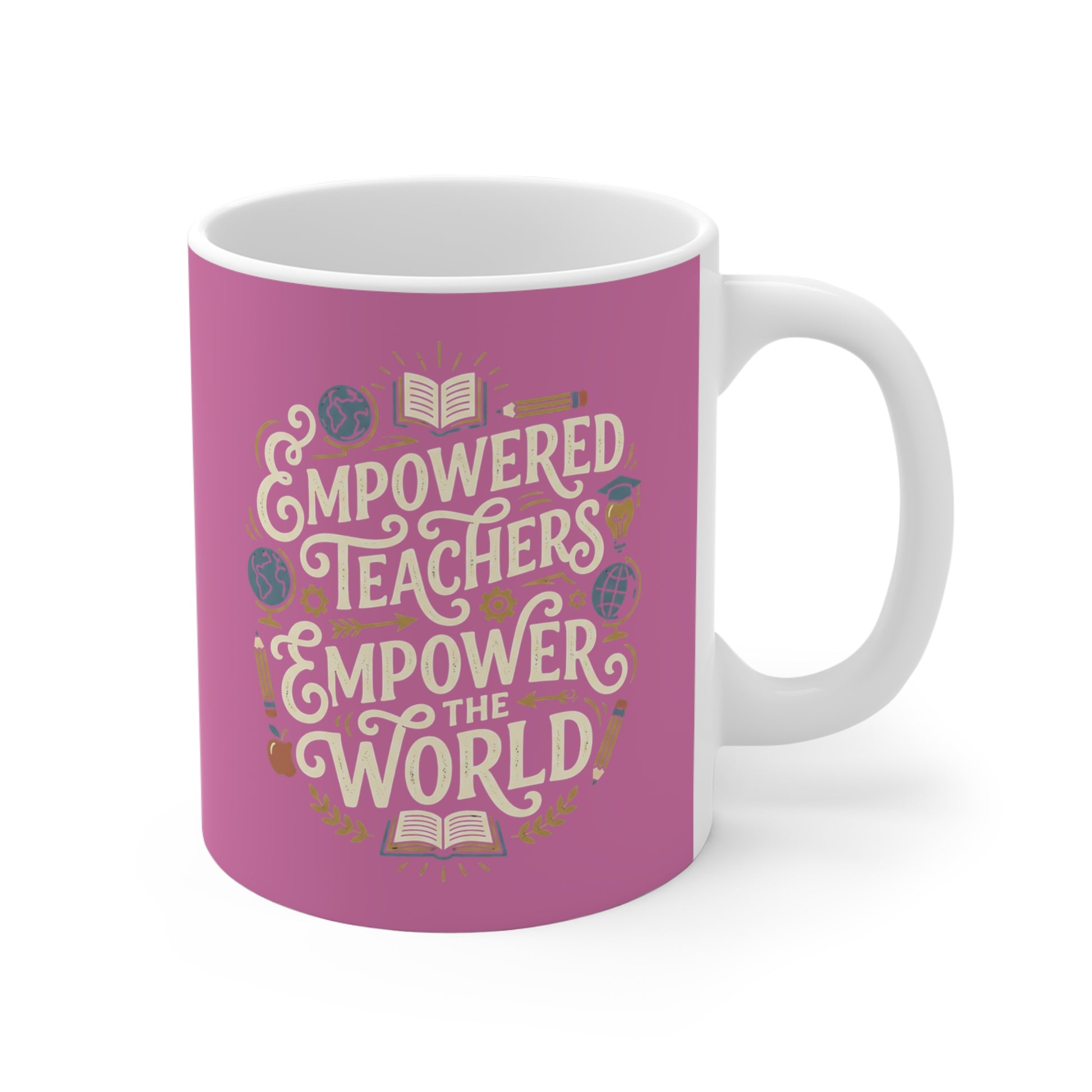 Teacher Gift Smiling Hearts Ceramic Mug – Cute Pink Love Coffee Cup (11oz/15oz/20oz) - Estrella & The Stars