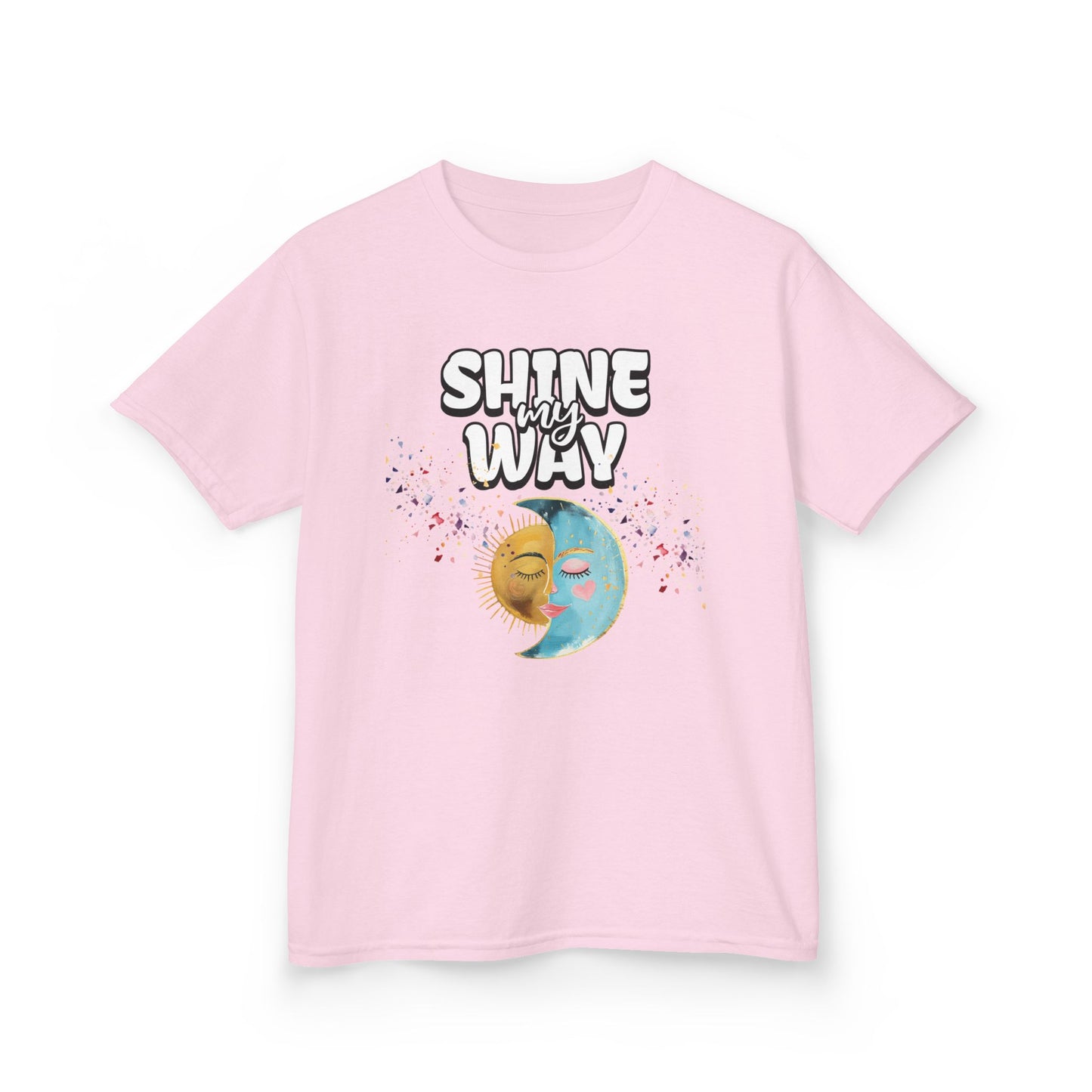 Kids Tee — "Shine Wavy" Moon & Sun Cute Graphic Shirt - Estrella & The Stars