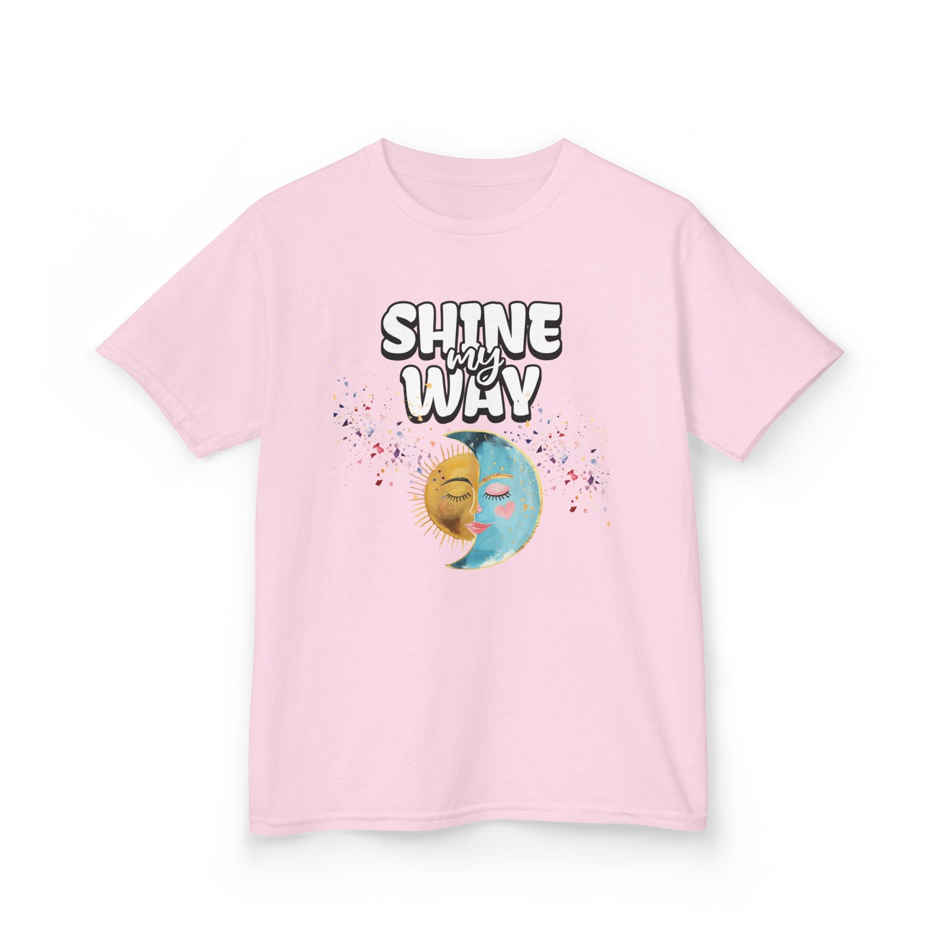 Kids Tee — "Shine Wavy" Moon & Sun Cute Graphic Shirt - Estrella & The Stars