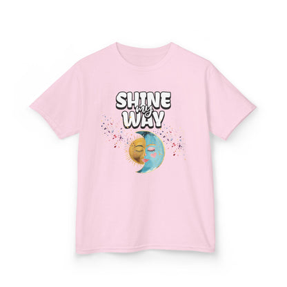 Kids Tee — "Shine Wavy" Moon & Sun Cute Graphic Shirt - Estrella & The Stars