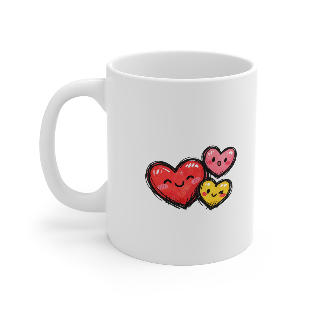 Cute Heart Cartoon Mug — "I'm Not Bossy, I'm the Snack Finder" Ceramic Coffee Cup - Estrella & The Stars