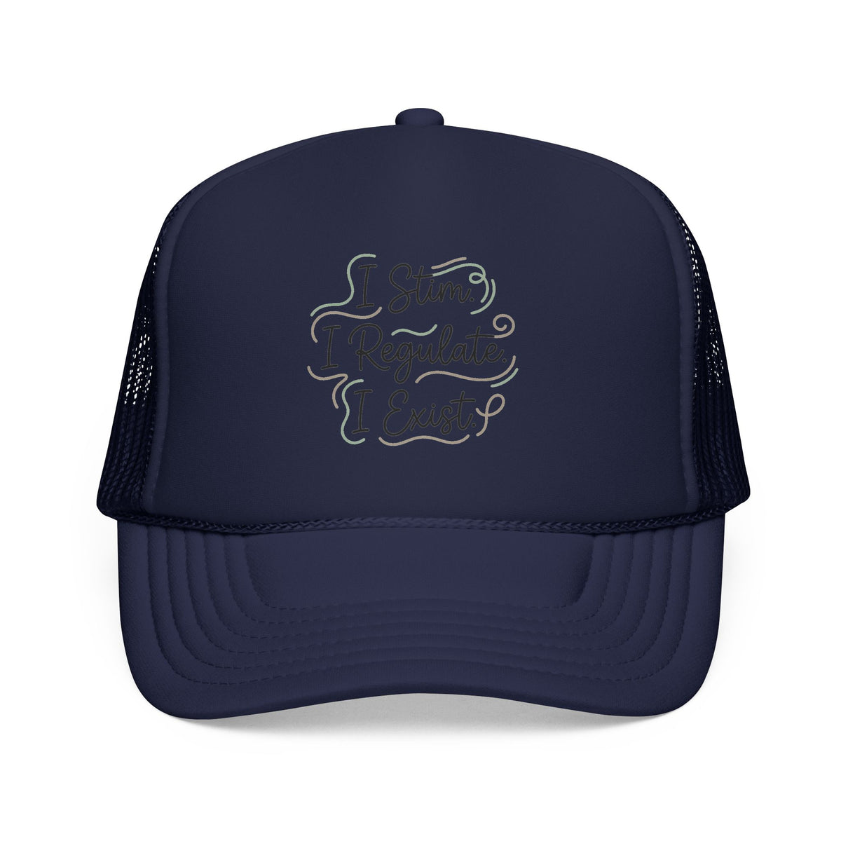 Abstract Ocean Wave Trucker Hat — Nautical Foam Mesh Cap - Estrella & The Stars
