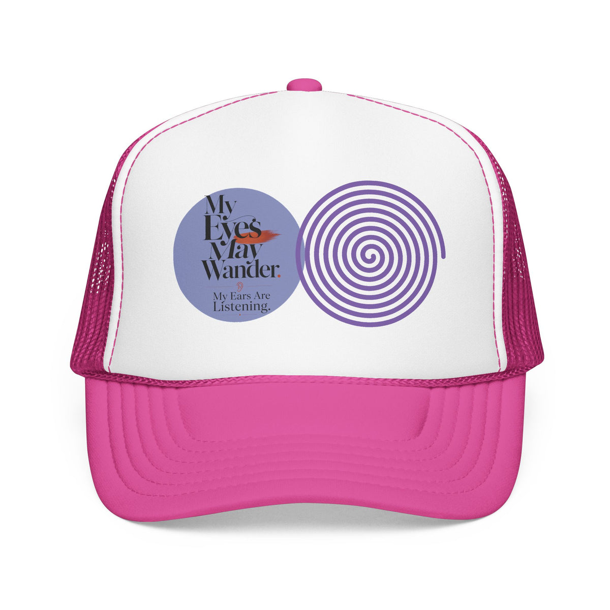 Trucker Hat — “My Eyes May Wander” Retro Spiral Graphic Foam Cap - Estrella & The Stars