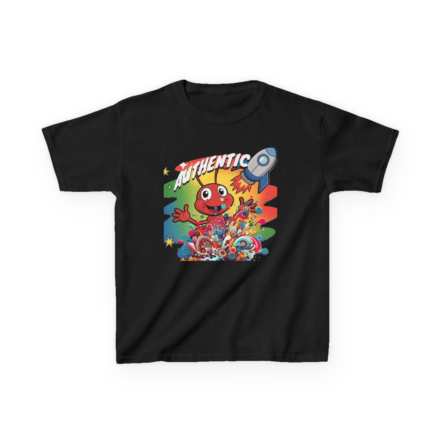 Authentic Rocket Kids T‑Shirt — Colorful Cartoon Space Monster Tee - Estrella & The Stars