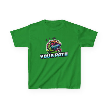 Kids T‑Shirt — Colorful Dragon Illustration "Create Your Path" - Estrella & The Stars